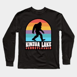 Kinzua Lake Pennsylvania Bigfoot Sasquatch Retro Sunset Long Sleeve T-Shirt